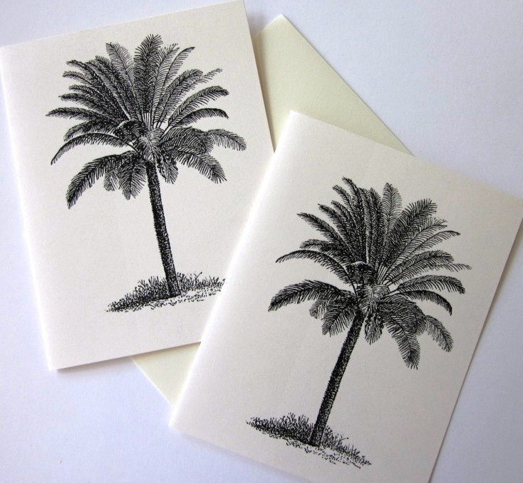 Palm Tree Note Card Set of 10 With Matching Envelopes Etsy