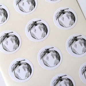 Apple Stickers One Inch Round Seals