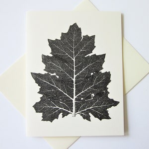 Leaf Note Cards Stationery Set of 10 Cards in White or Light Ivory with Matching Envelopes
