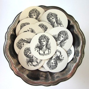 Marie Antionette Tags Round Paper Gift Tags Set of 10