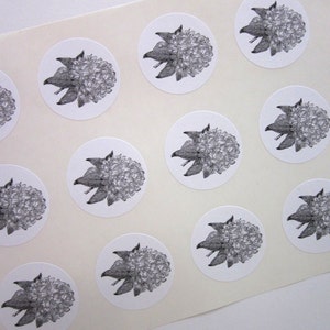 Rhododendron Flower Stickers One Inch Round Seals