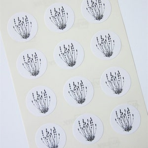 Lavender Stickers One Inch Round Seals