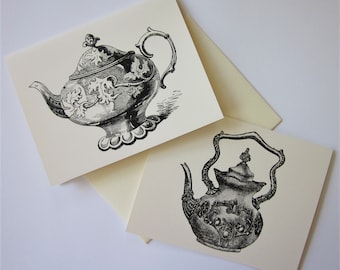 Teapot Note Cards Set of 12 with Matching Envelopes