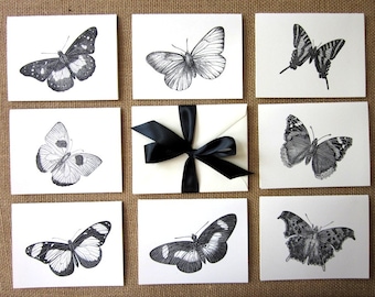 Butterfly Note Cards Set of 10 with Matching Envelopes