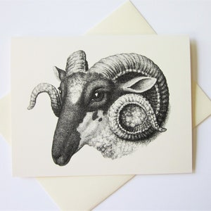 Ram Note Cards Set of 10 with Matching Envelopes
