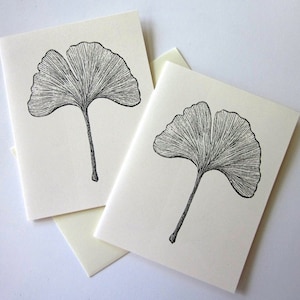 Ginkgo Leaf Note Cards Stationery Set of 10 Cards with Matching Envelopes image 3