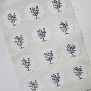Cactus Stickers One Inch Round Seals