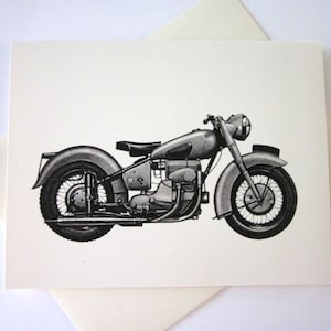 Motorcycle Note Cards Briefpapier Set van 10 kaarten in wit of licht ivoor met bijpassende enveloppen