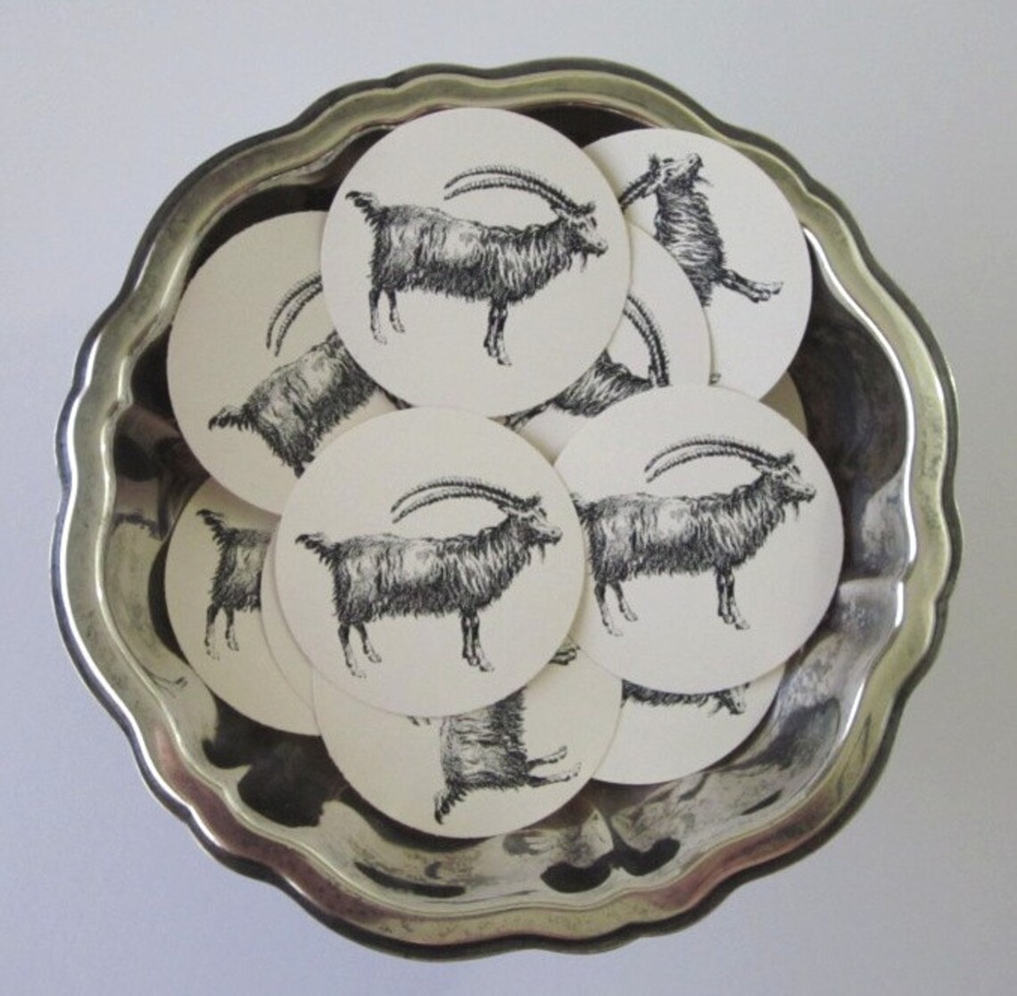 Goat Note Cards Stationery Set of 10 Cards in White or Light Ivory With ...