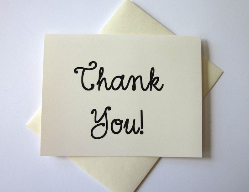 Thank You Note Cards Set of 10 with Matching Envelopes