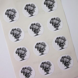 Hortensia bloem stickers een inch ronde zeehonden