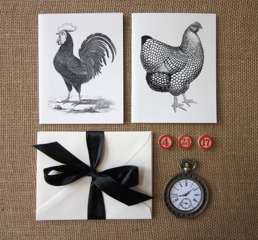 Chicken Note Cards Set of 10 With Matching Envelopes - Etsy