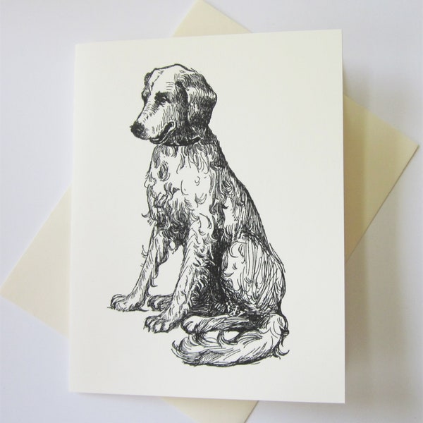 Golden Retriever Note Cards Stationery Set of 10 Cards in White or Light Ivory with Matching Envelopes