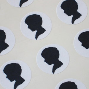 Child Silhouette Stickers One Inch Round Seals