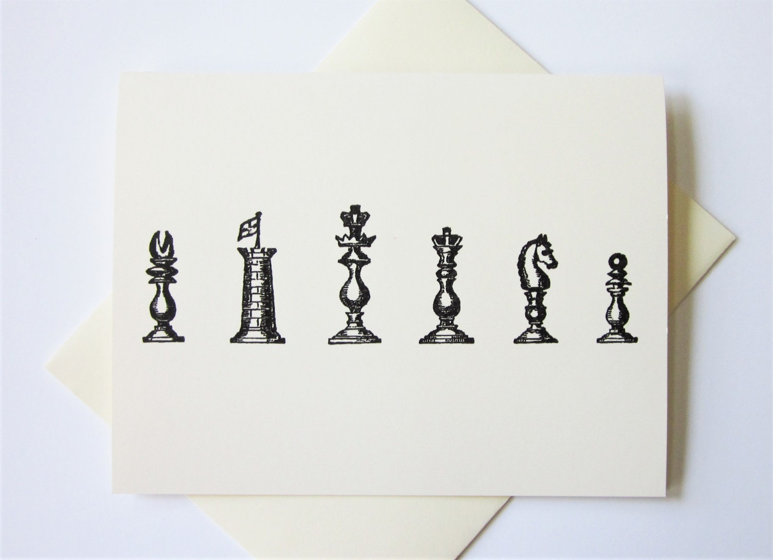 Chess Pieces Note Cards Set of 10 With Matching Envelopes - Etsy