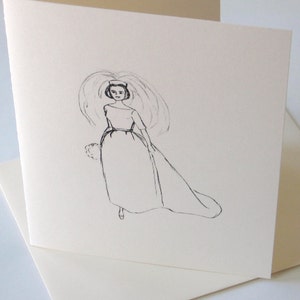 Bride Note Cards Stationery Set of 10 Cards in White or Light Ivory with Matching Envelopes image 4