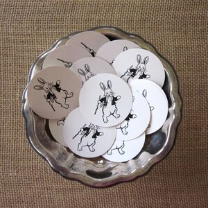 Bunny Rabbit Tags Round Paper Gift Tags Set of 10 - Etsy