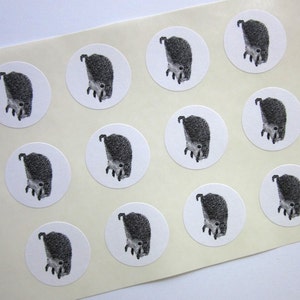 Hedgehog Woodland Stickers One Inch Round Seals