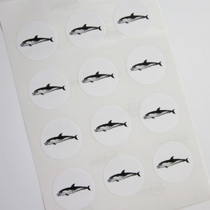 Dolphin Porpoise Stickers One Inch Round Seals