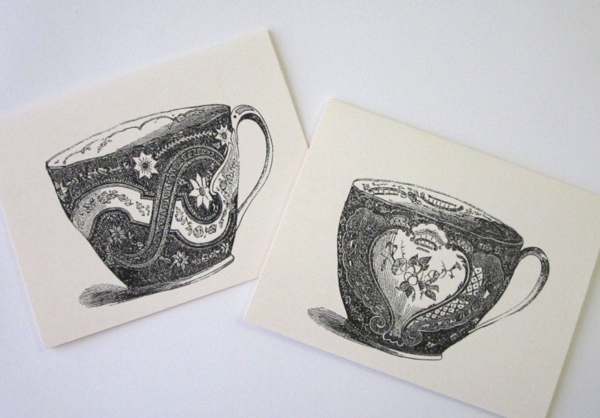 Teacup Note Cards Stationery Set of 10 Cards With Matching Envelopes - Etsy