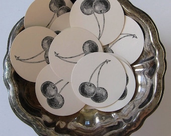 Cherry Cherries Fruit Tags Round Gift Tags Set of 10