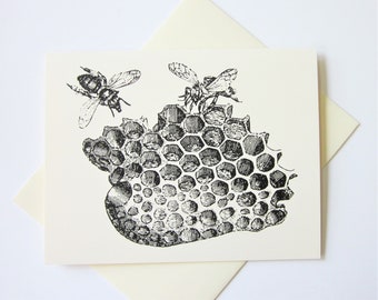 Honeycomb Note Cards Set of 10 with Matching Envelopes