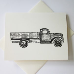 Antigo vintage pick-up truck cartões de papelaria conjunto de 10 cartões em branco ou marfim claro com envelopes correspondentes