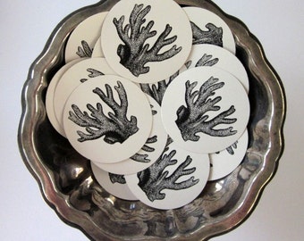 Coral Tags Round Paper Gift Tags Set of 10