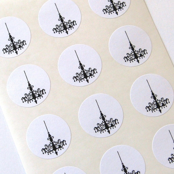 Chandelier Stickers One Inch Round Seals