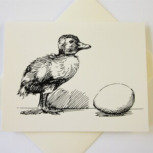 Duckling Baby Duck Note Cards Stationery Set of 10 Cards in White or Light Ivory with Matching Envelopes