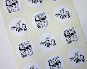 New Years Eve Party Stickers One Inch Round Seals