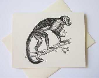 Jeu de cartes de notes de singe de 10 avec enveloppes correspondantes