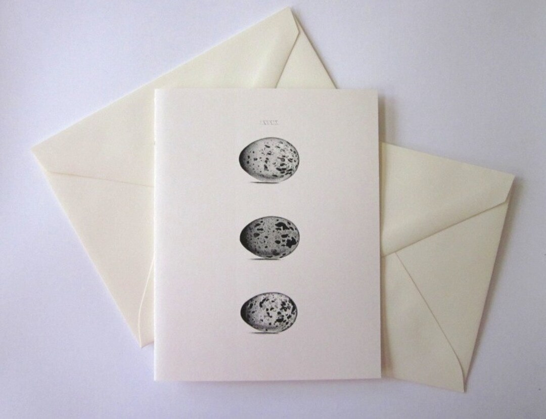 Egg Note Cards Stationery Set of 10 Cards in White or Light Ivory With ...
