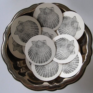 Geschulpt Shell Tags Ronde Gift Tags Set van 10