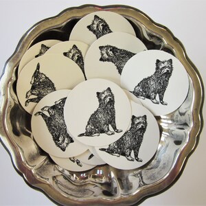 Terrier Puppy Shaggy Dog Tags Round Paper Gift Tags Set of 10