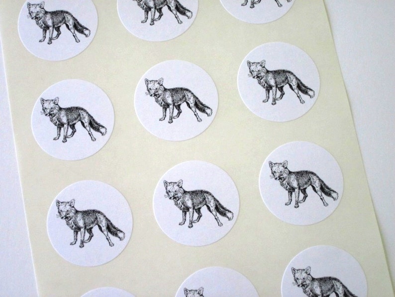 Fox Stickers One Inch Round Seals image 2