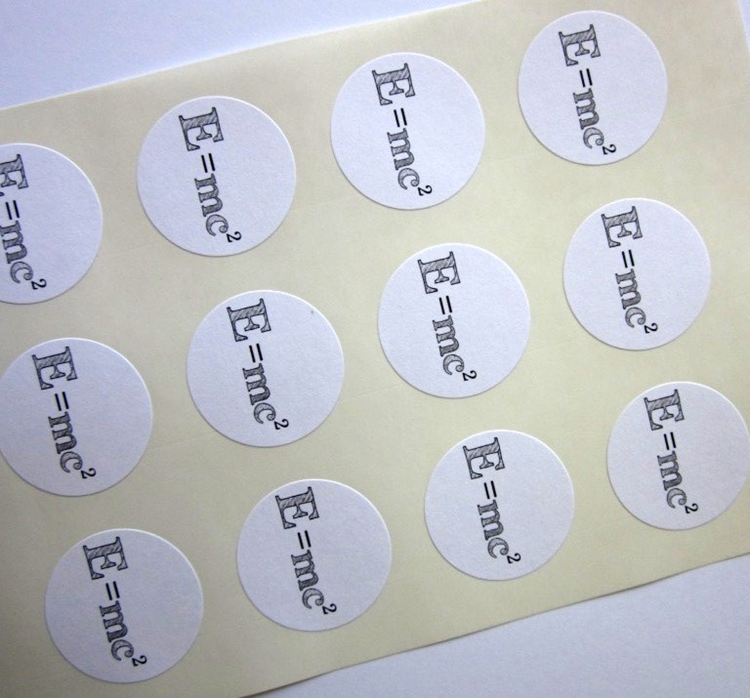 E = Mc2 Stickers One Inch Round Seals - Etsy