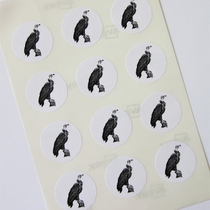 Vulture Stickers One Inch Round Seals