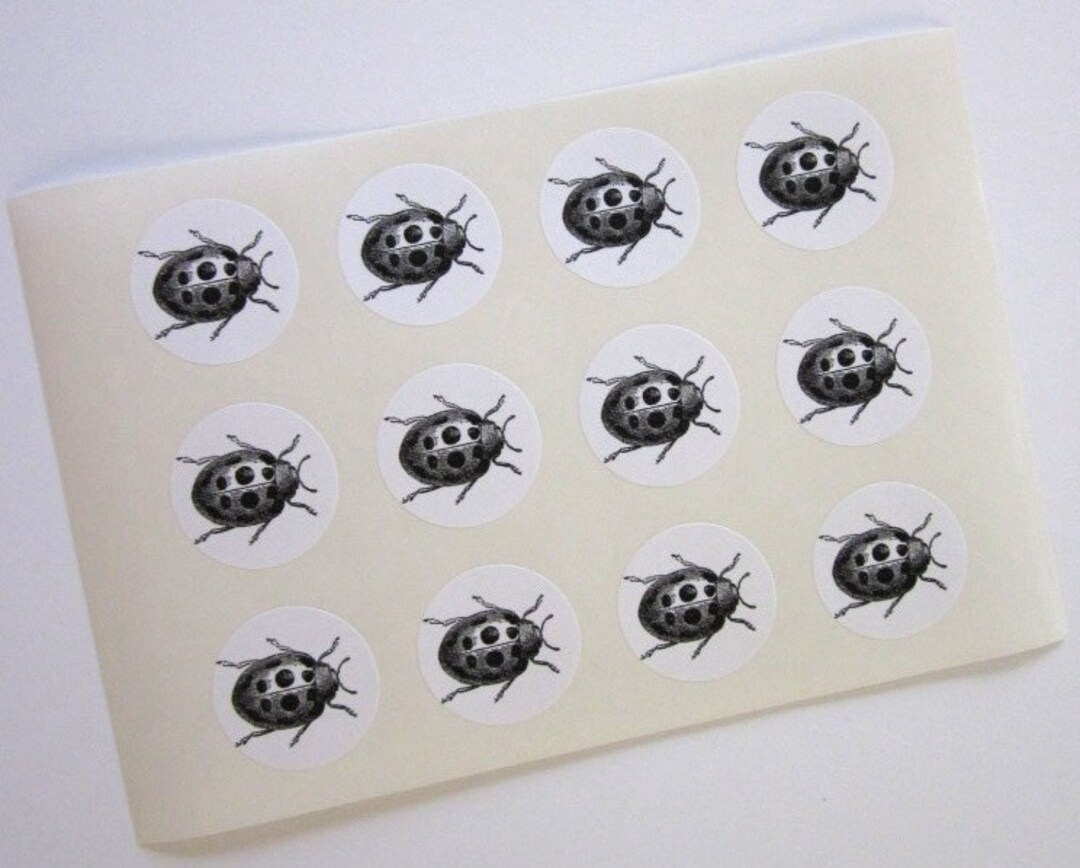 48 Thank You Ladybug Envelope Seals - 1.2" Round Stickers For Cards & Gifts