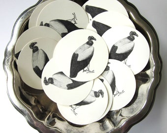 Vulture Tags Round Gift Tags Set of 10
