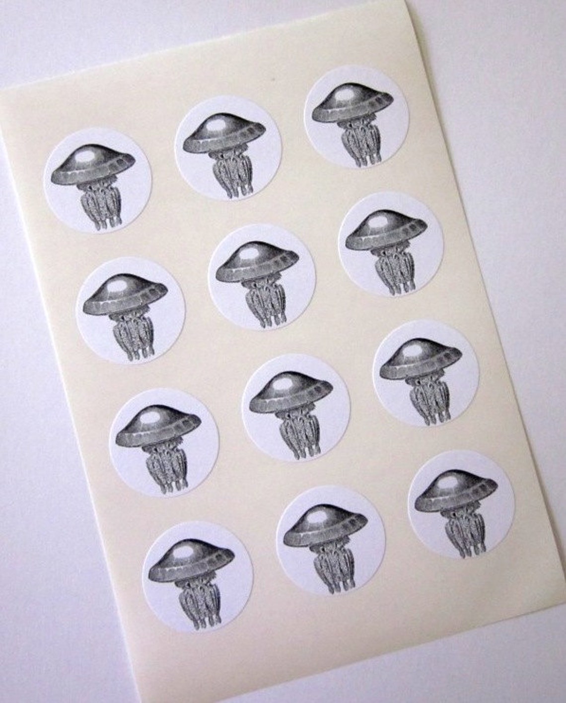 Jellyfish Stickers One Inch Round Seals Etsy