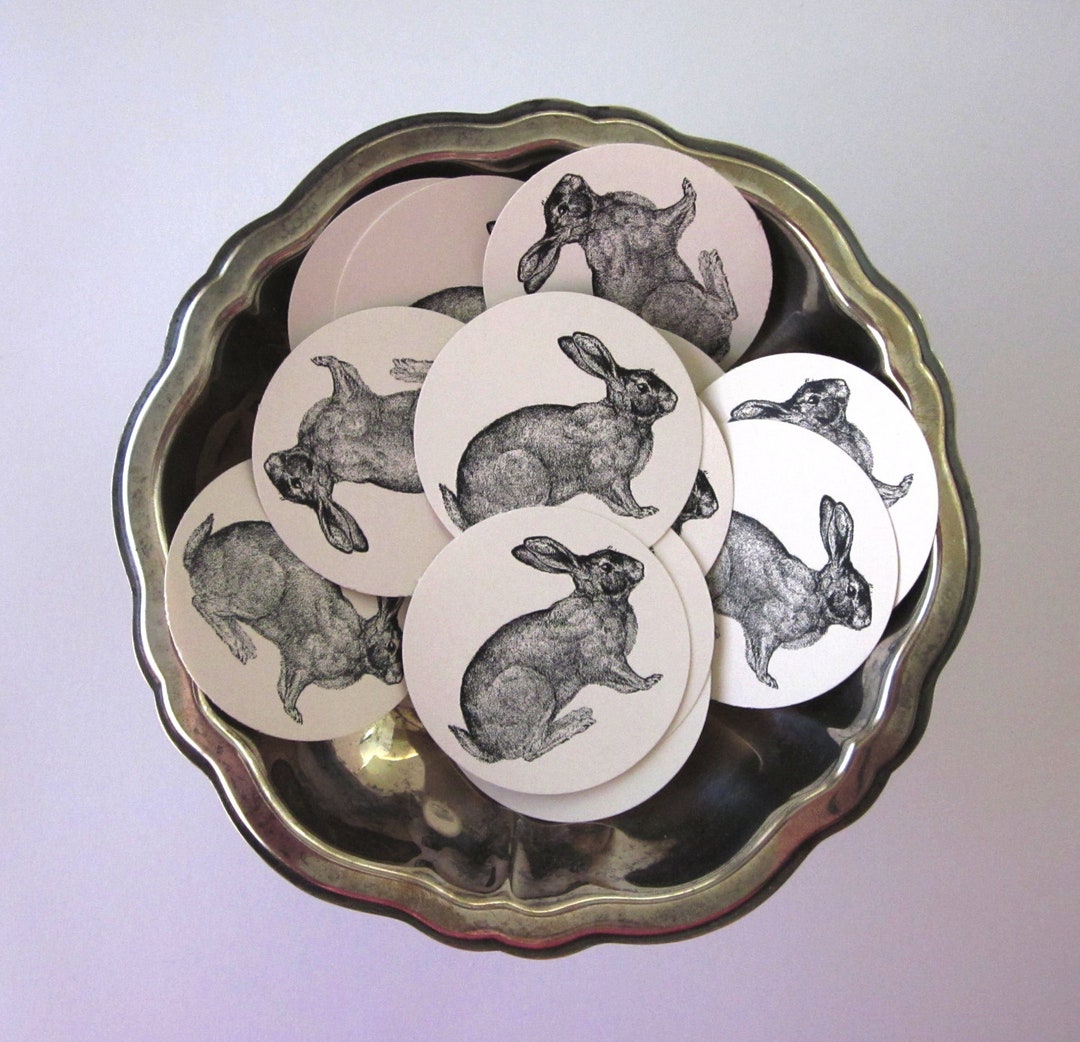 Rabbit Tags Round Paper Gift Tags Set of 10 - Etsy