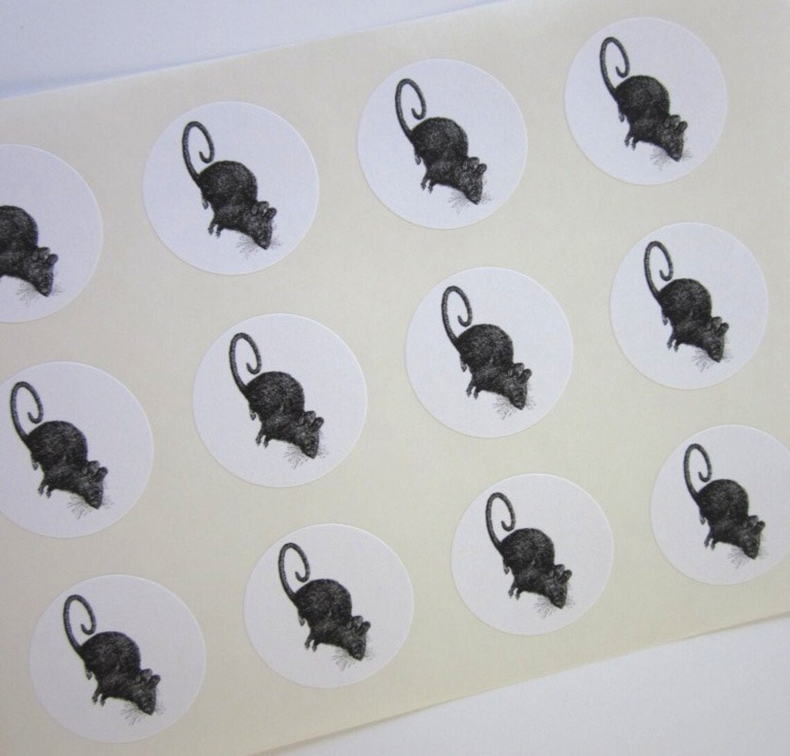 Mouse Rat Stickers One Inch Round Seals - Etsy