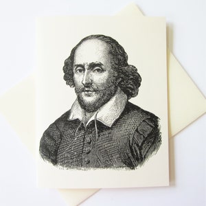 Shakespeare Notizkarten Briefpapier Set von 10 Karten in Weiß oder Hellem Elfenbein mit passenden Umschlägen