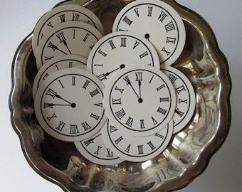 Clock Face Time Tags Round Gift Tags Set of 10