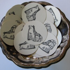 Giraffe Tags Round Paper Gift Tags Set of 10