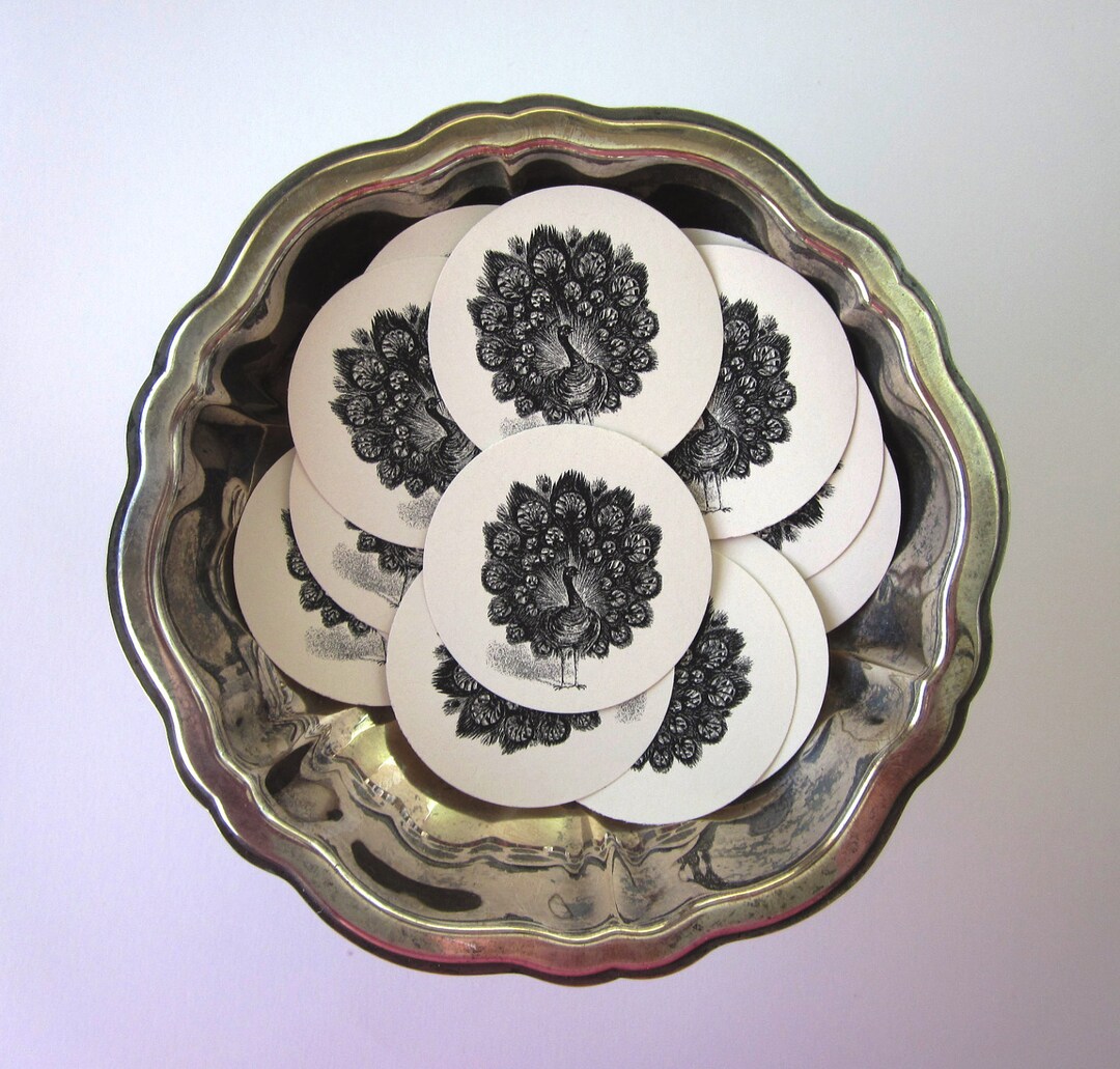 Peacock Tags Round Paper Gift Tags Set of 10 - Etsy