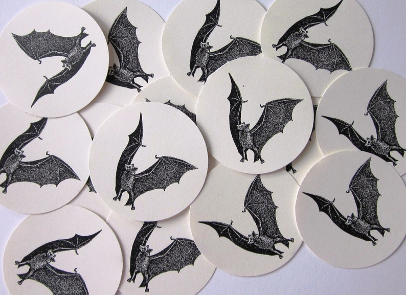 Bat Tags Round Gift Tags Set of 10 Etsy