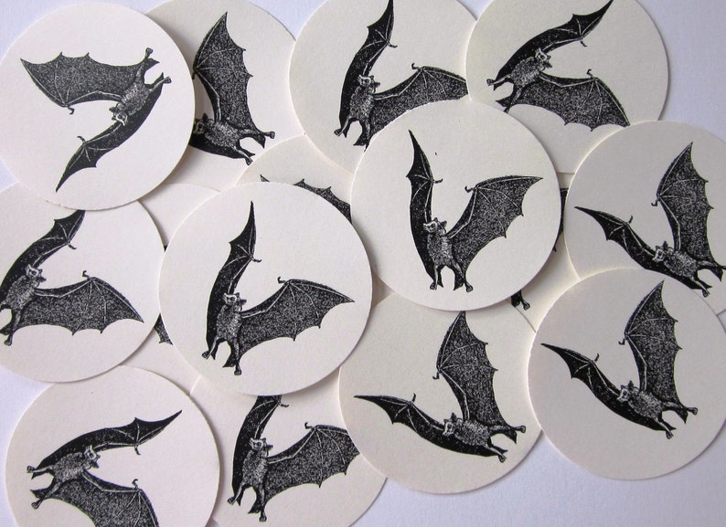 Bat Tags Redondo De Regalo Conjunto de 10 imagen 2