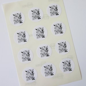 Orchidee bloem bloemen stickers een inch ronde zeehonden